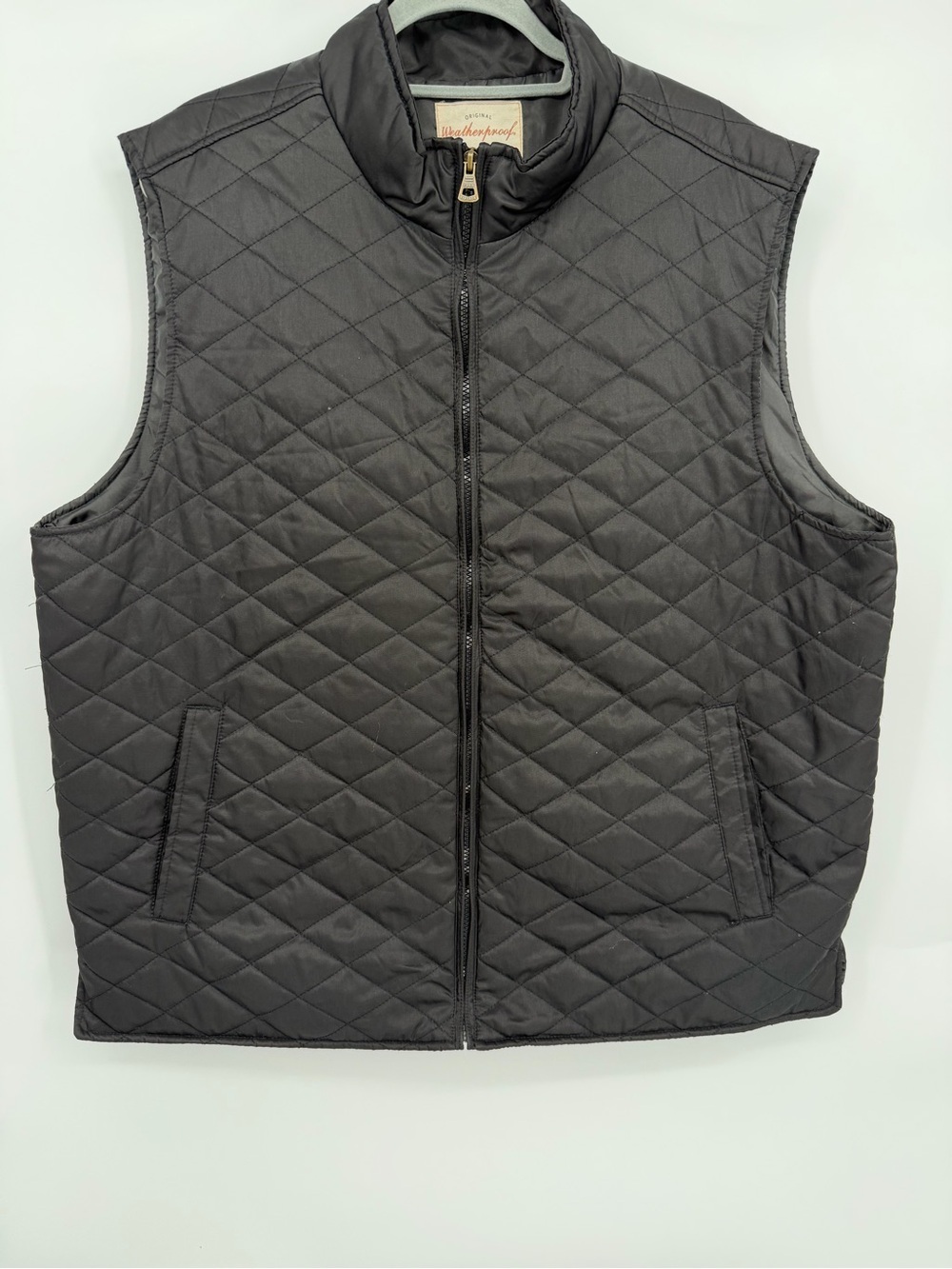 Weatherproof Quilted Sleeveless Puffer Vest in Black